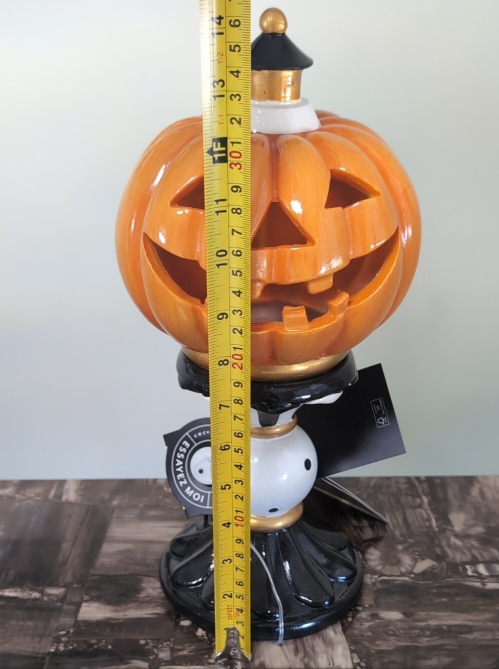 Hallow Home Whimsically Spooky LED Light Up Pumpkin On Pedestal Figurine 🎃 - Picture 7 of 13